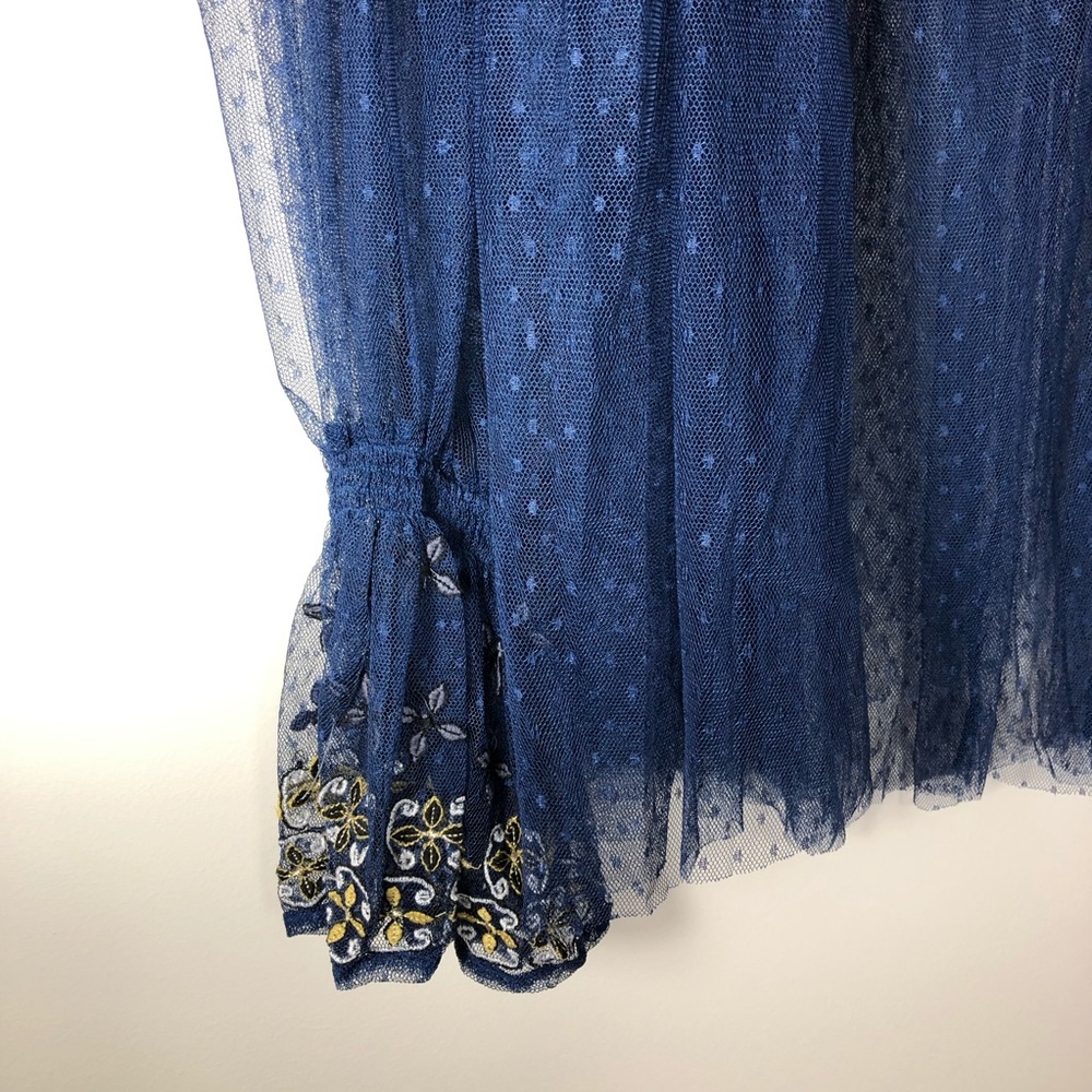 Free People NEW Joyride Sheer Embroidered Lace Top - Picture 5 of 15